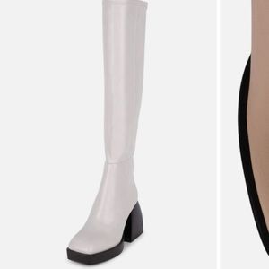 Jeffrey Campbell Light Grey Dauphin Over The Knee Boot